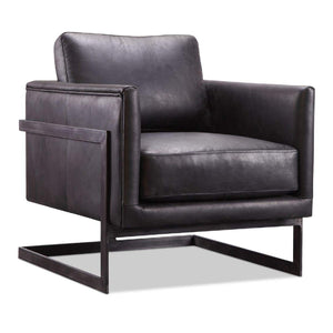   Modern European furniture - Leather Cantilevered Club Chair - www.oroa.com | Oroa.com