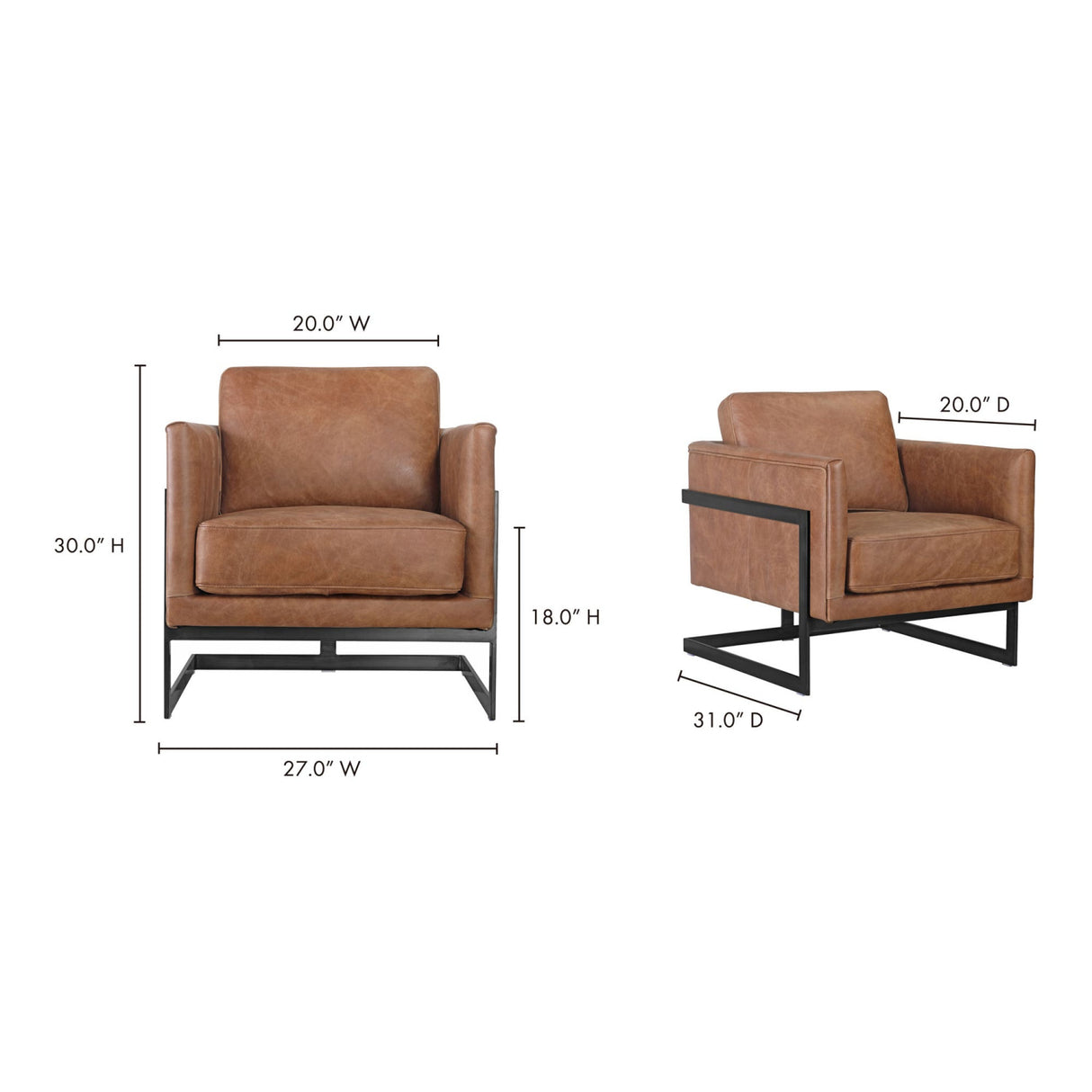   Modern European furniture - Leather Cantilevered Club Chair - www.oroa.com | Oroa.com