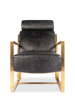   Modern European furniture - Black Leather Occasional Chair - www.oroa.com | Oroa.com
