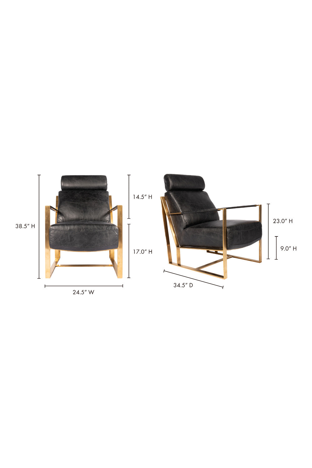   Modern European furniture - Black Leather Occasional Chair - www.oroa.com | Oroa.com