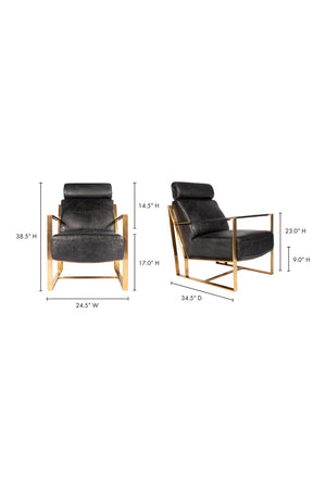   Modern European furniture - Black Leather Occasional Chair - www.oroa.com | Oroa.com
