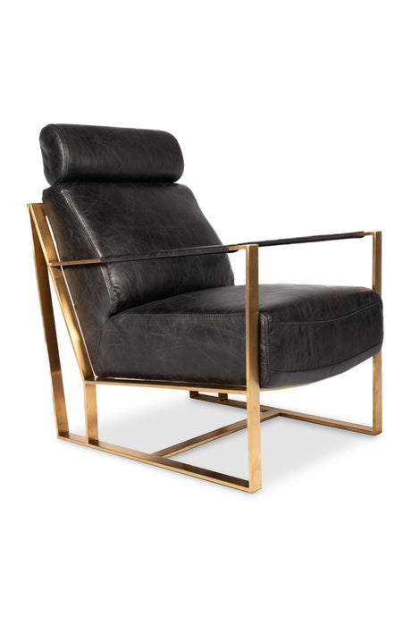   Modern European furniture - Black Leather Occasional Chair - www.oroa.com | Oroa.com