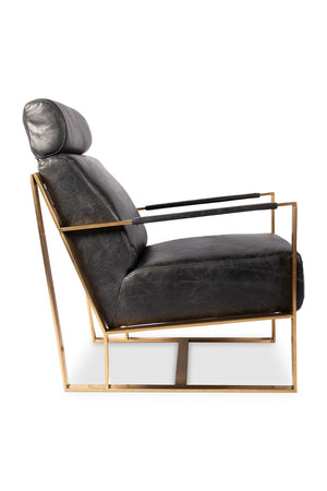   Modern European furniture - Black Leather Occasional Chair - www.oroa.com | Oroa.com