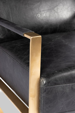   Modern European furniture - Black Leather Occasional Chair - www.oroa.com | Oroa.com