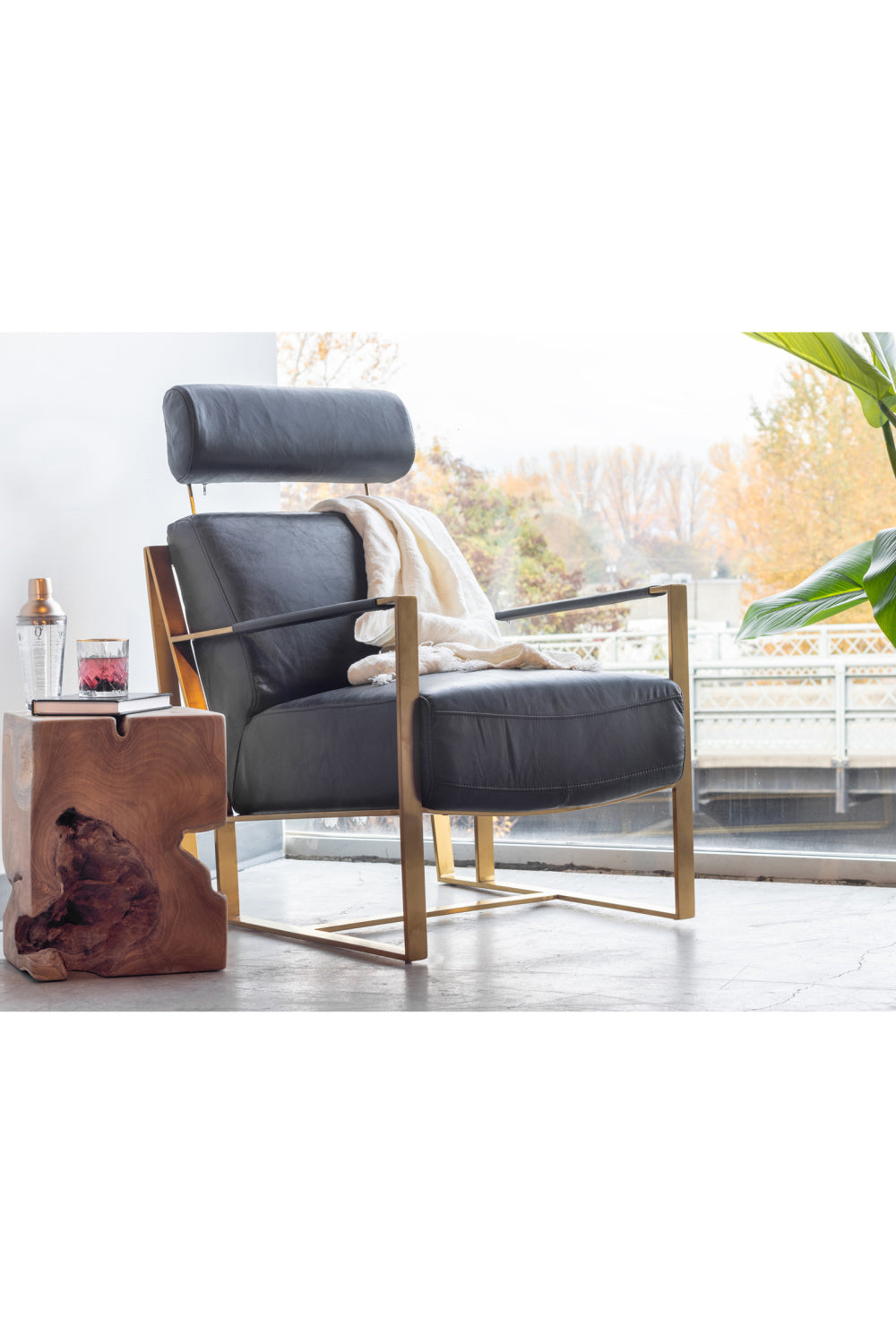   Modern European furniture - Black Leather Occasional Chair - www.oroa.com | Oroa.com