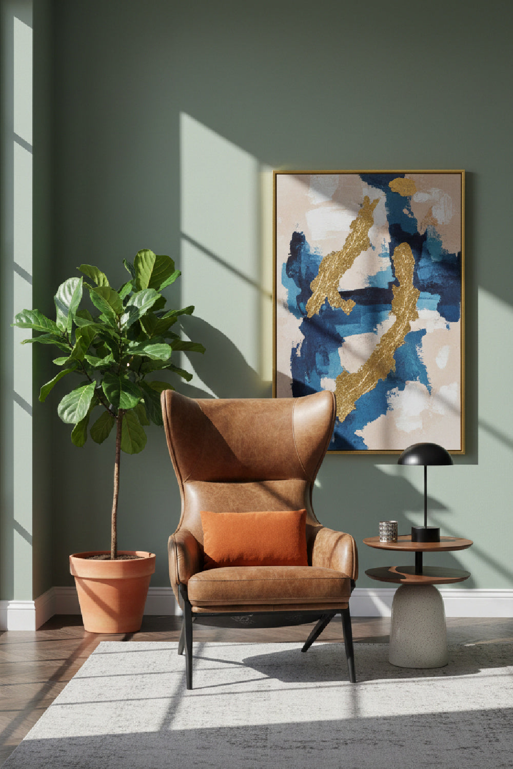   Modern European furniture - Brown Leather Wingback Accent Chair - www.oroa.com | Oroa.com