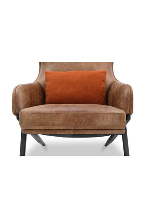   Modern European furniture - Brown Leather Wingback Accent Chair - www.oroa.com | Oroa.com