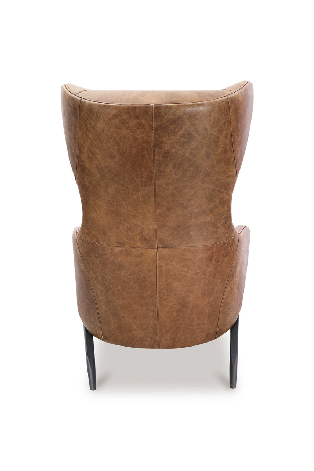   Modern European furniture - Brown Leather Wingback Accent Chair - www.oroa.com | Oroa.com