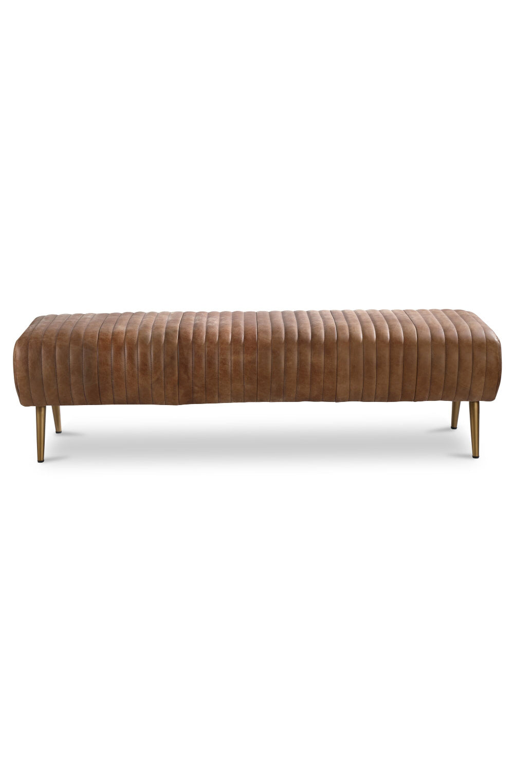  Modern European furniture - Ribbed Brown Leather Bench - www.oroa.com | Oroa.com