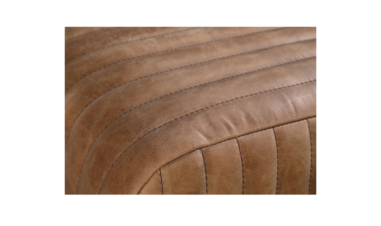   Modern European furniture - Ribbed Brown Leather Bench - www.oroa.com | Oroa.com