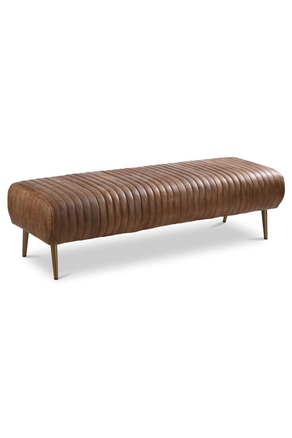   Modern European furniture - Ribbed Brown Leather Bench - www.oroa.com | Oroa.com