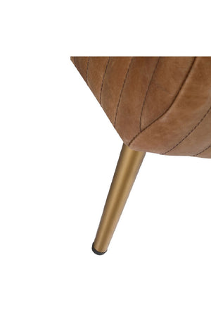   Modern European furniture - Ribbed Brown Leather Bench - www.oroa.com | Oroa.com