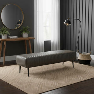   Modern European furniture - Quilted Green Leather Bench - www.oroa.com | Oroa.com