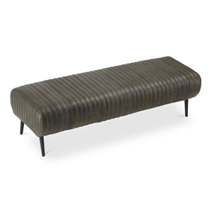   Modern European furniture - Quilted Green Leather Bench - www.oroa.com | Oroa.com