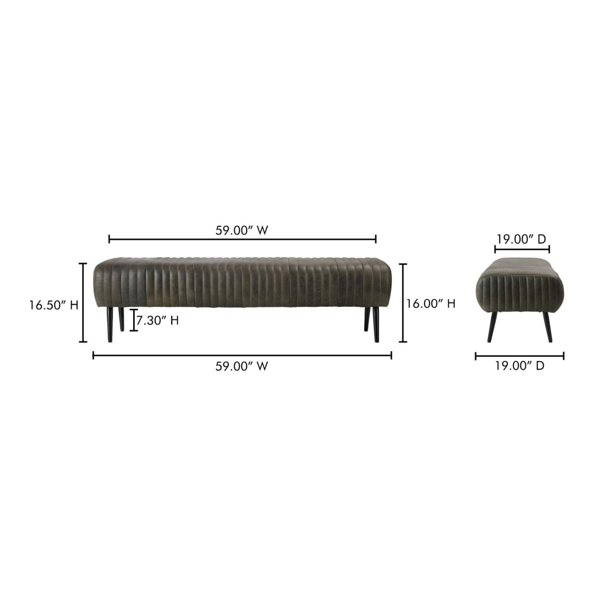   Modern European furniture - Quilted Green Leather Bench - www.oroa.com | Oroa.com