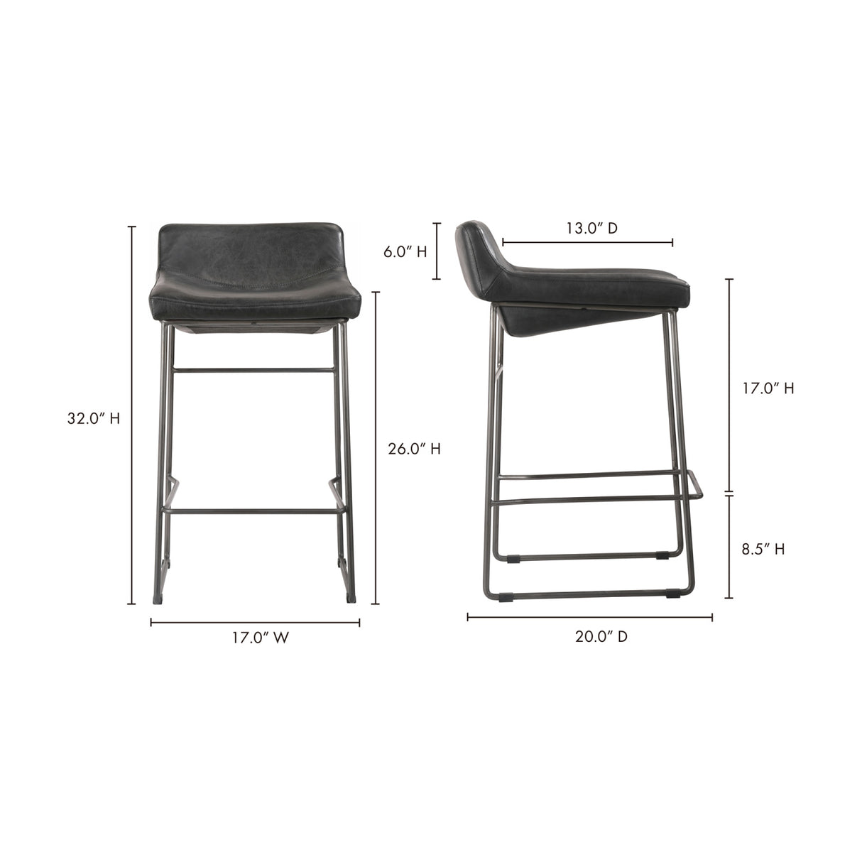   Modern European furniture - Leather Backless Counter Stools (2) - www.oroa.com | Oroa.com