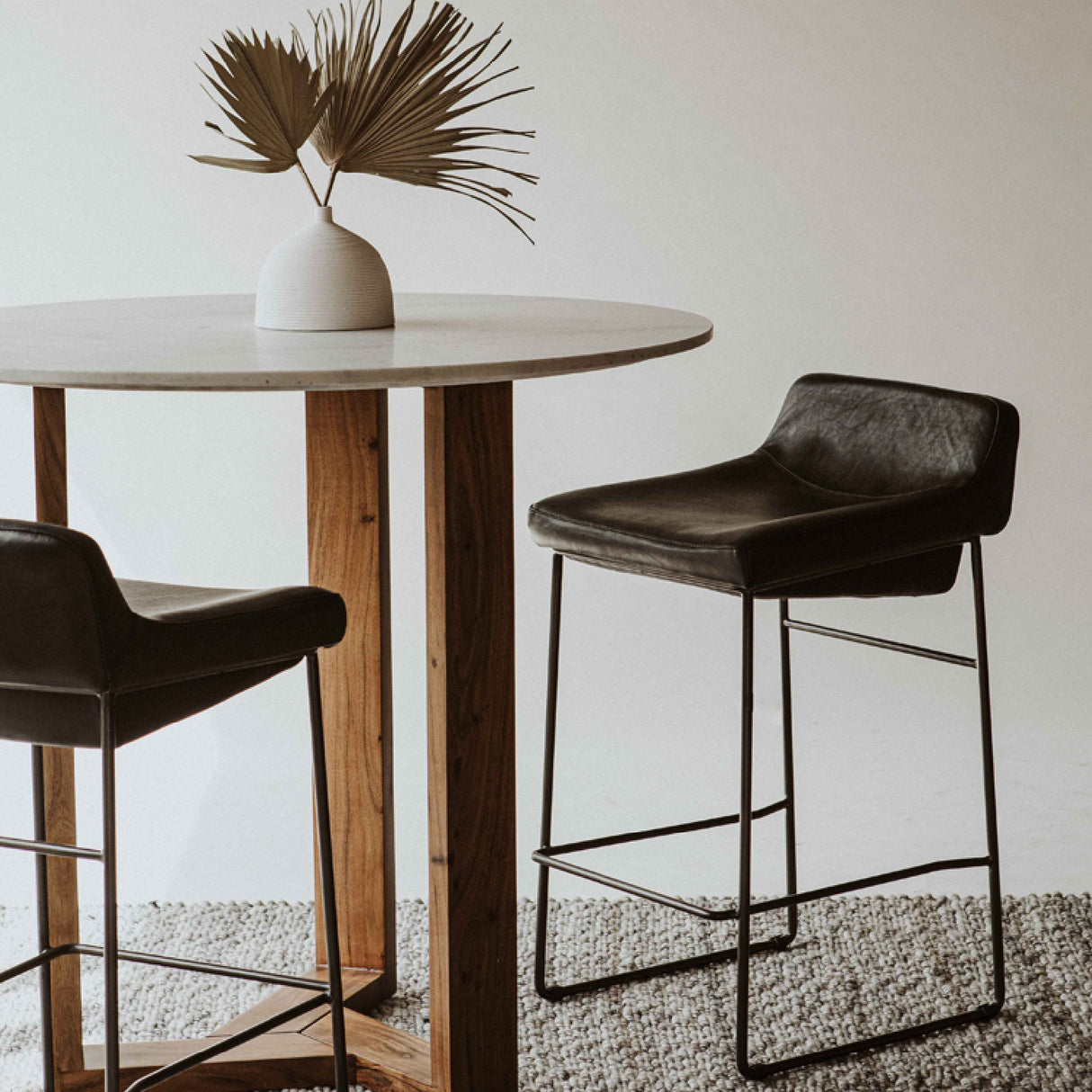  Modern European furniture - Leather Backless Counter Stools (2) - www.oroa.com | Oroa.com