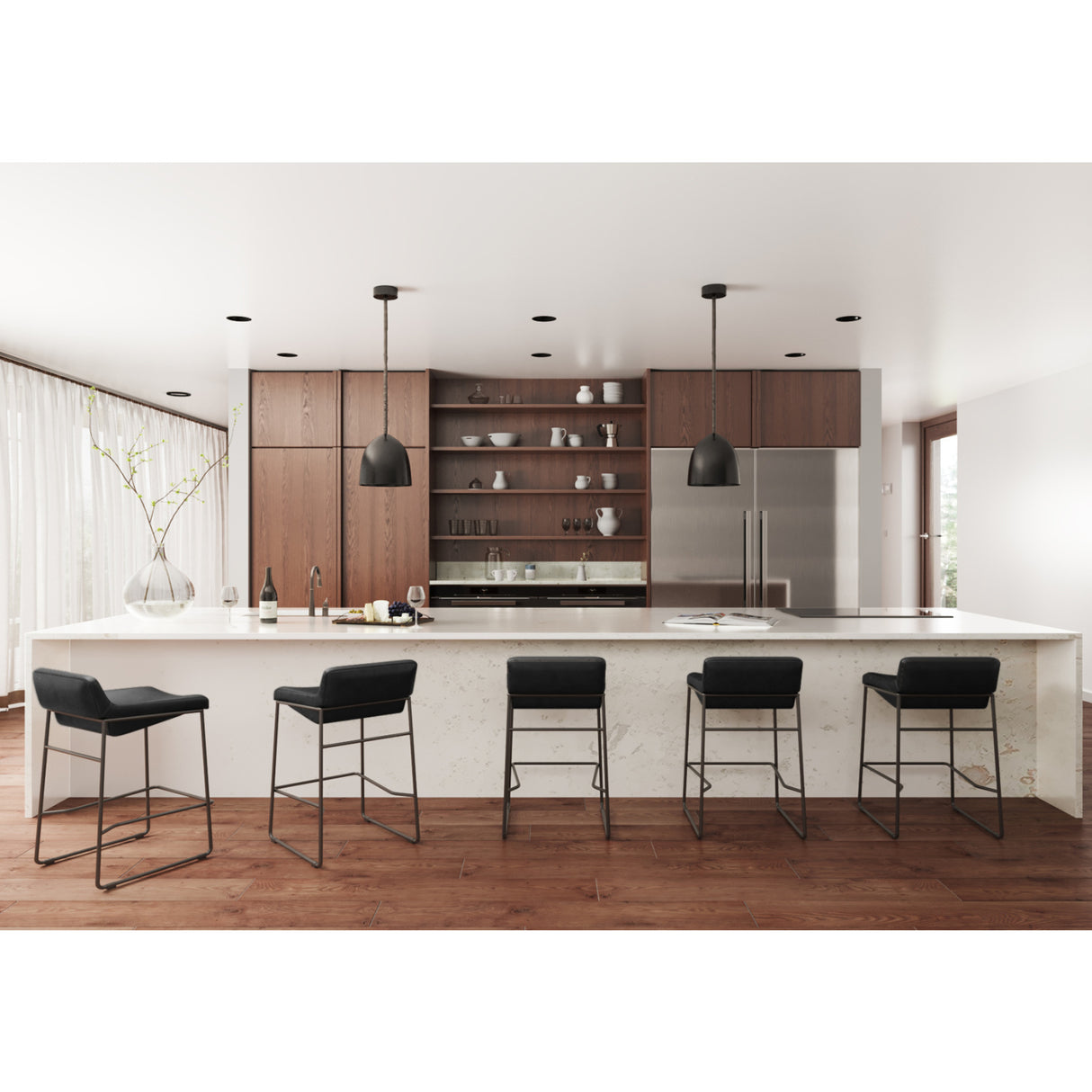  Modern European furniture - Leather Backless Counter Stools (2) - www.oroa.com | Oroa.com