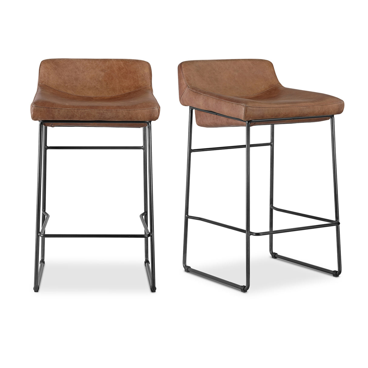   Modern European furniture - Leather Backless Counter Stools (2) - www.oroa.com | Oroa.com