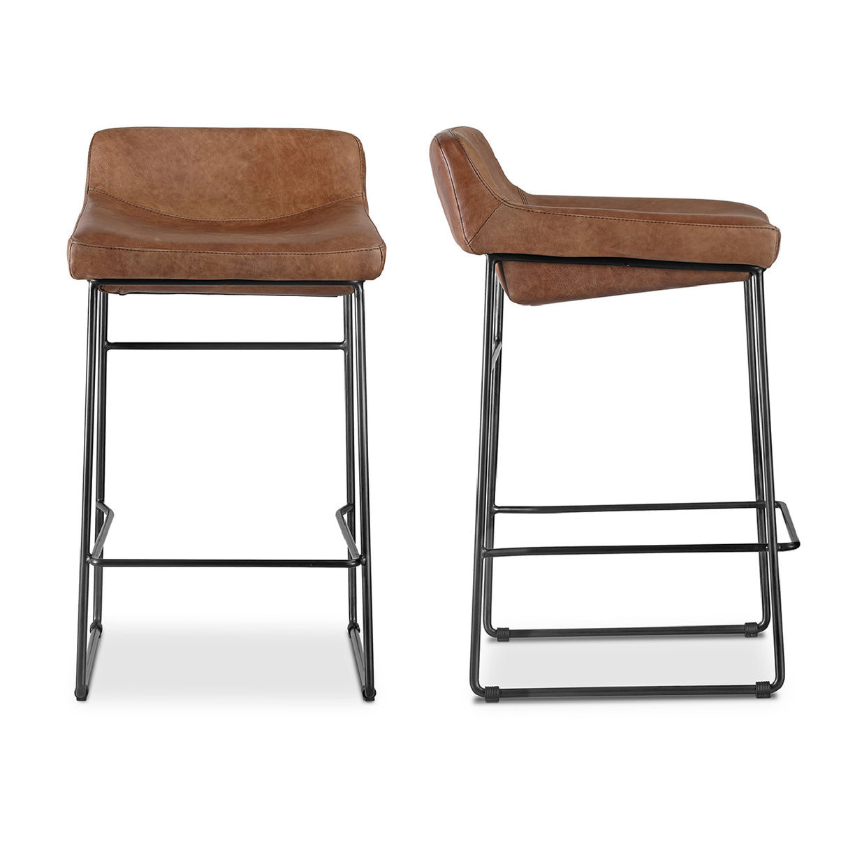   Modern European furniture - Leather Backless Counter Stools (2) - www.oroa.com | Oroa.com