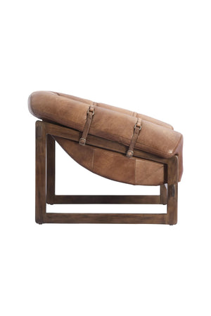   Modern European furniture - Brown Leather Strapped Accent Chair - www.oroa.com | Oroa.com