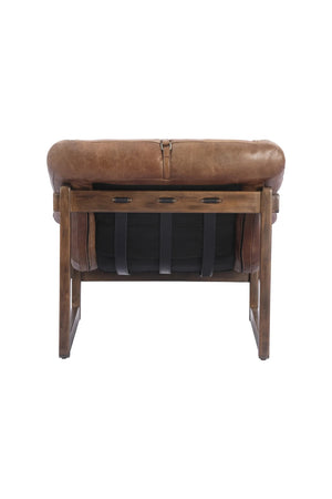   Modern European furniture - Brown Leather Strapped Accent Chair - www.oroa.com | Oroa.com