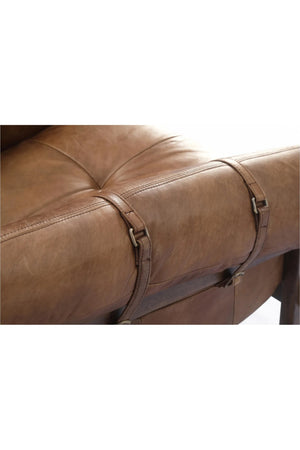   Modern European furniture - Brown Leather Strapped Accent Chair - www.oroa.com | Oroa.com