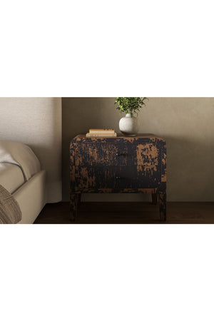   Modern European furniture - Distressed Black 2-Drawer Nightstand - www.oroa.com | Oroa.com