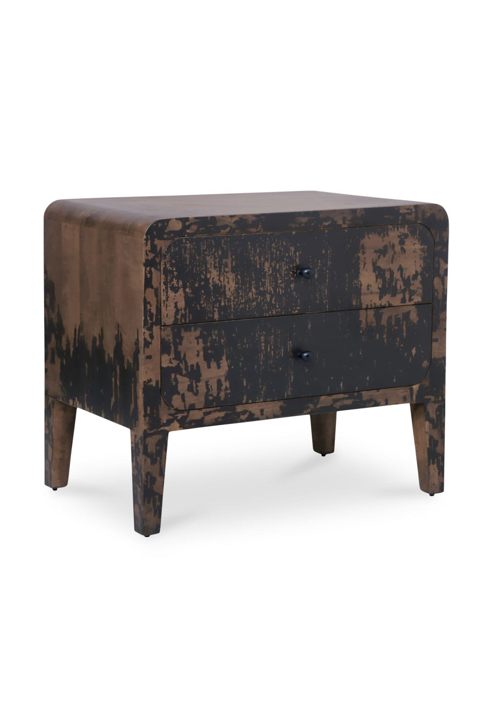   Modern European furniture - Distressed Black 2-Drawer Nightstand - www.oroa.com | Oroa.com
