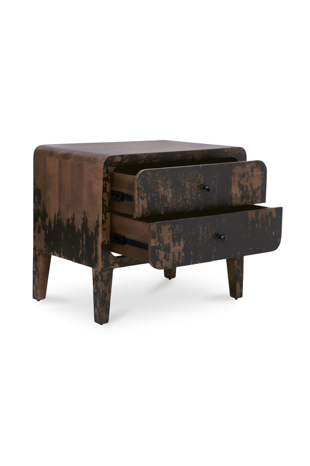   Modern European furniture - Distressed Black 2-Drawer Nightstand - www.oroa.com | Oroa.com