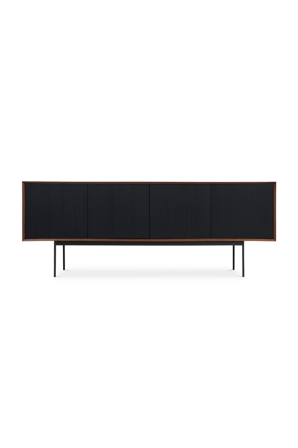   Black Ribbed 4-Door Sideboard | Oroa.com