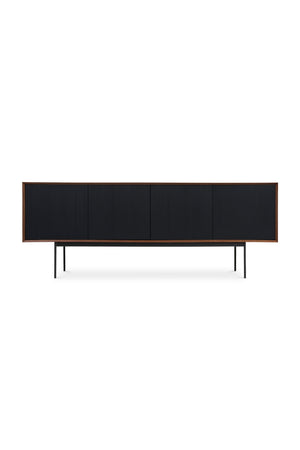   Black Ribbed 4-Door Sideboard | Oroa.com