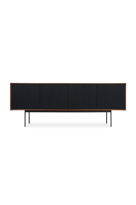   Black Ribbed 4-Door Sideboard | Oroa.com