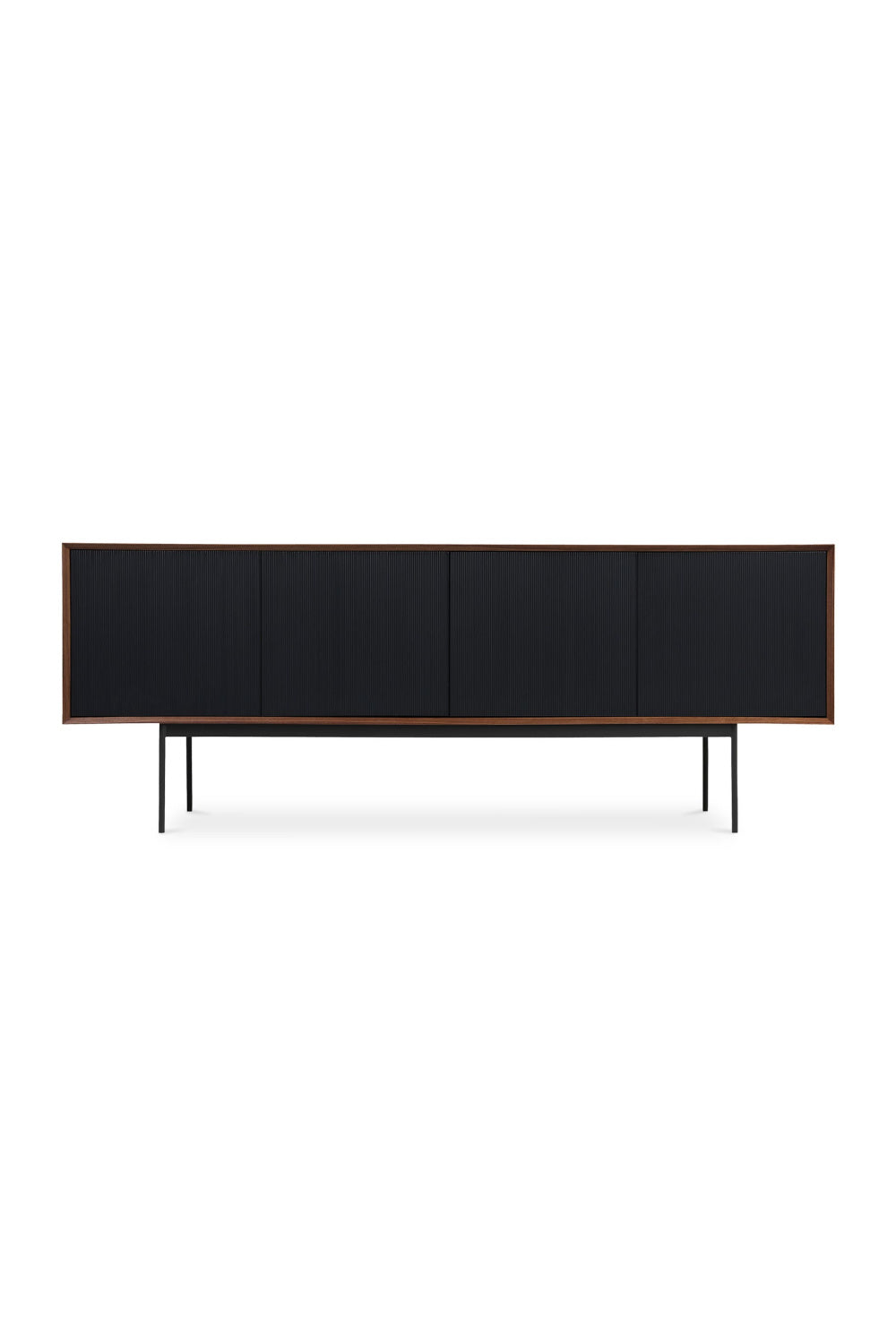   Black Ribbed 4-Door Sideboard | Oroa.com