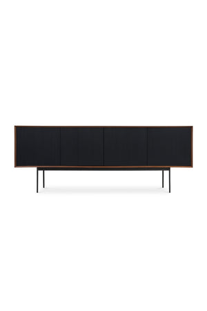   Black Ribbed 4-Door Sideboard | Oroa.com