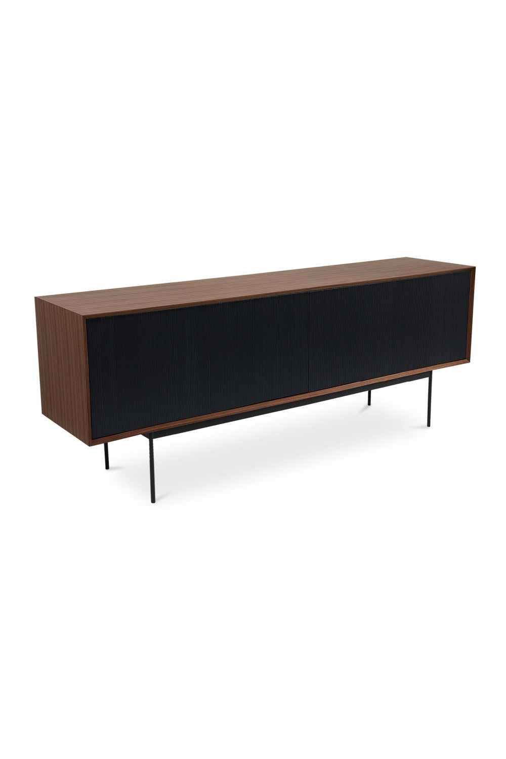   Black Ribbed 4-Door Sideboard | Oroa.com