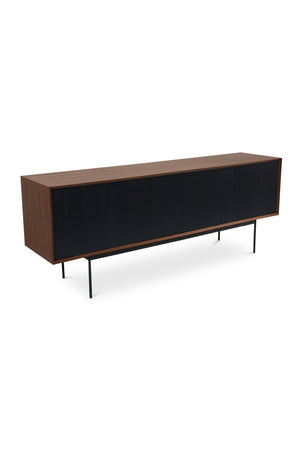   Black Ribbed 4-Door Sideboard | Oroa.com