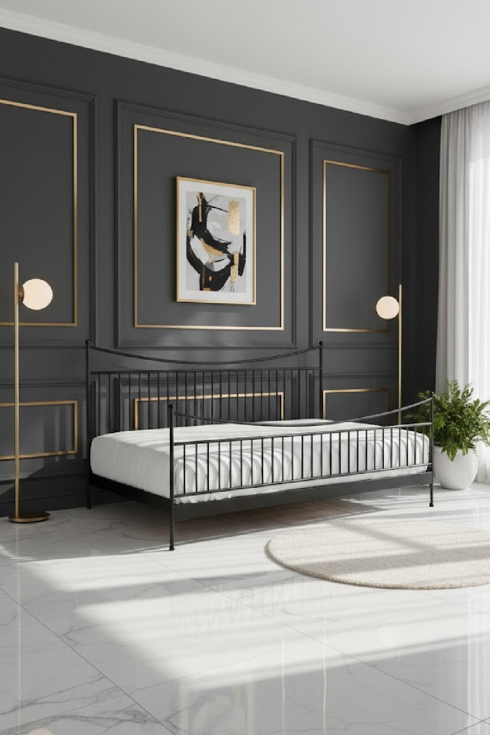   Modern European furniture - Black Iron Bed - www.oroa.com | Oroa.com