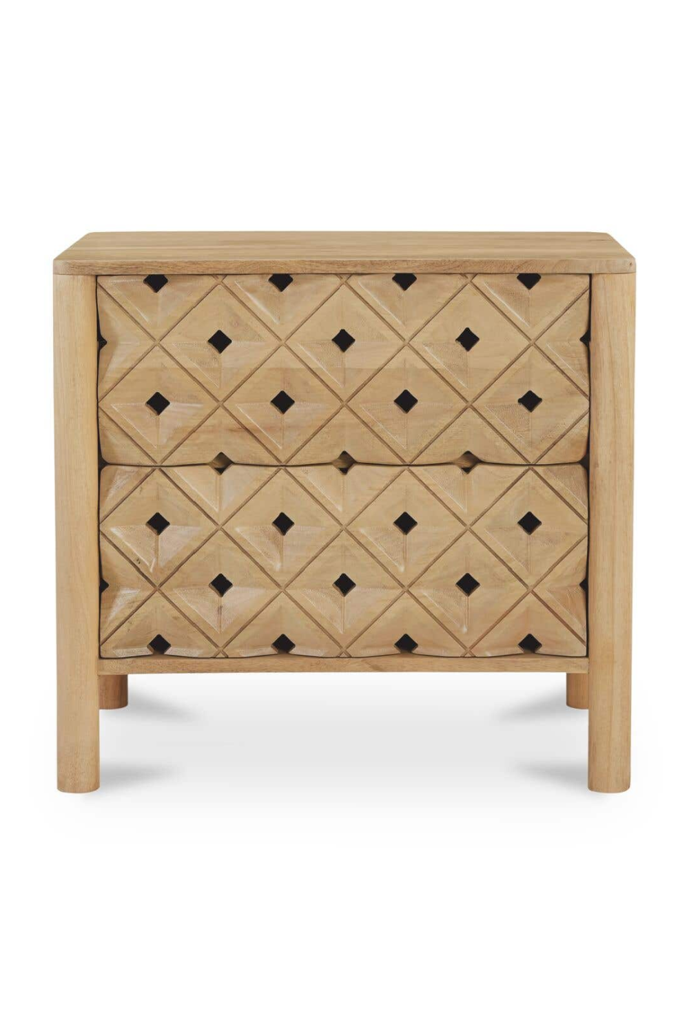   Modern European furniture - 2-Drawer Mango Wood Nightstand - www.oroa.com | Oroa.com