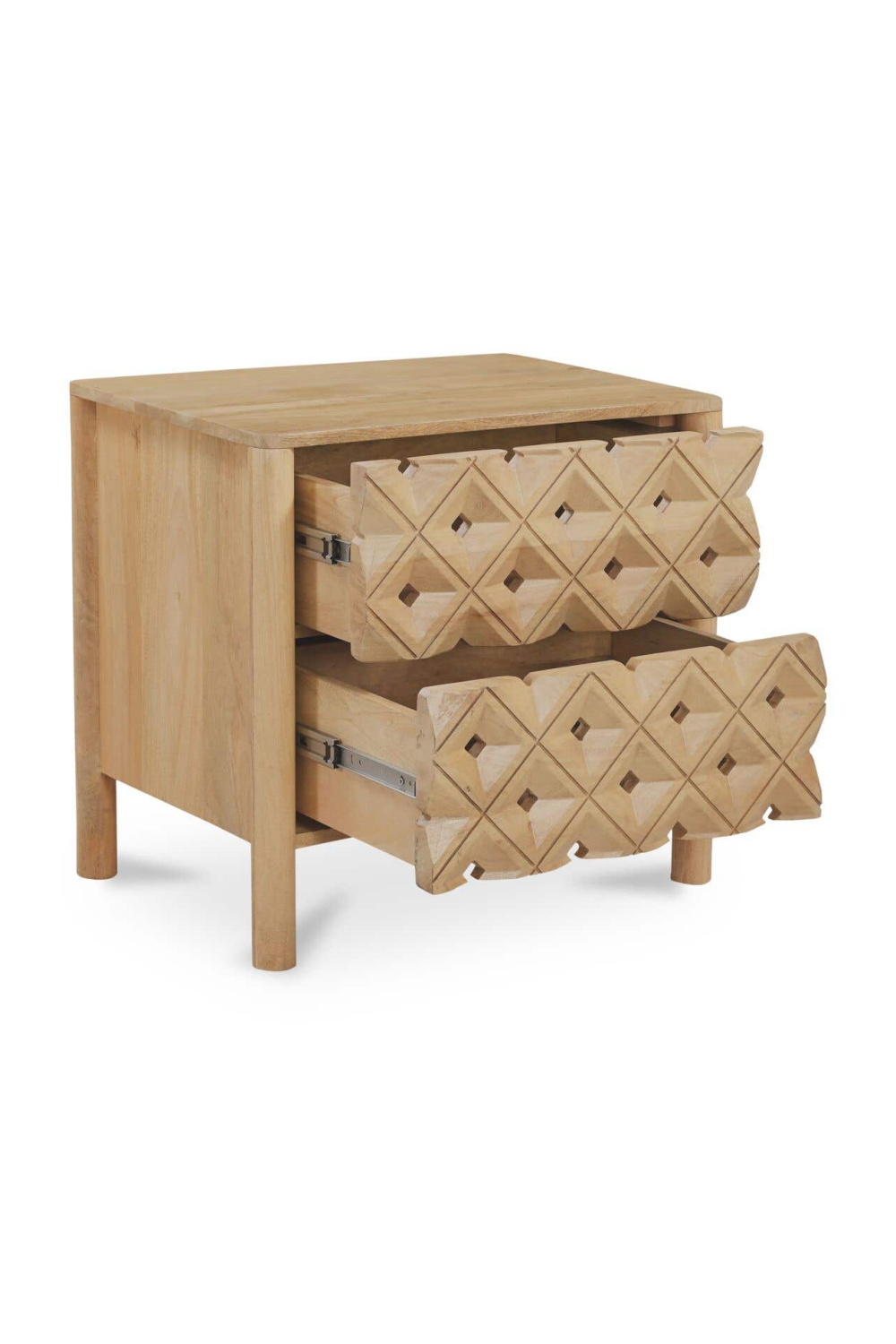   Modern European furniture - 2-Drawer Mango Wood Nightstand - www.oroa.com | Oroa.com
