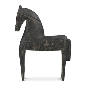   Modern European furniture - Black Wooden Horse Sculpture - www.oroa.com | Oroa.com