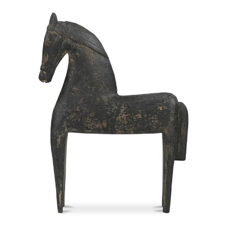   Modern European furniture - Black Wooden Horse Sculpture - www.oroa.com | Oroa.com