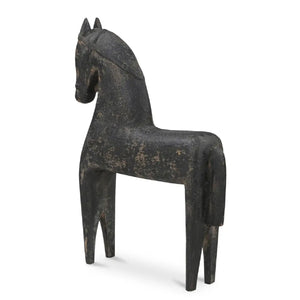   Modern European furniture - Black Wooden Horse Sculpture - www.oroa.com | Oroa.com