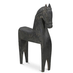   Modern European furniture - Black Wooden Horse Sculpture - www.oroa.com | Oroa.com