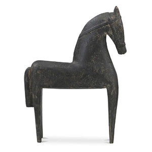   Modern European furniture - Black Wooden Horse Sculpture - www.oroa.com | Oroa.com