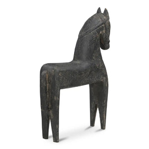   Modern European furniture - Black Wooden Horse Sculpture - www.oroa.com | Oroa.com
