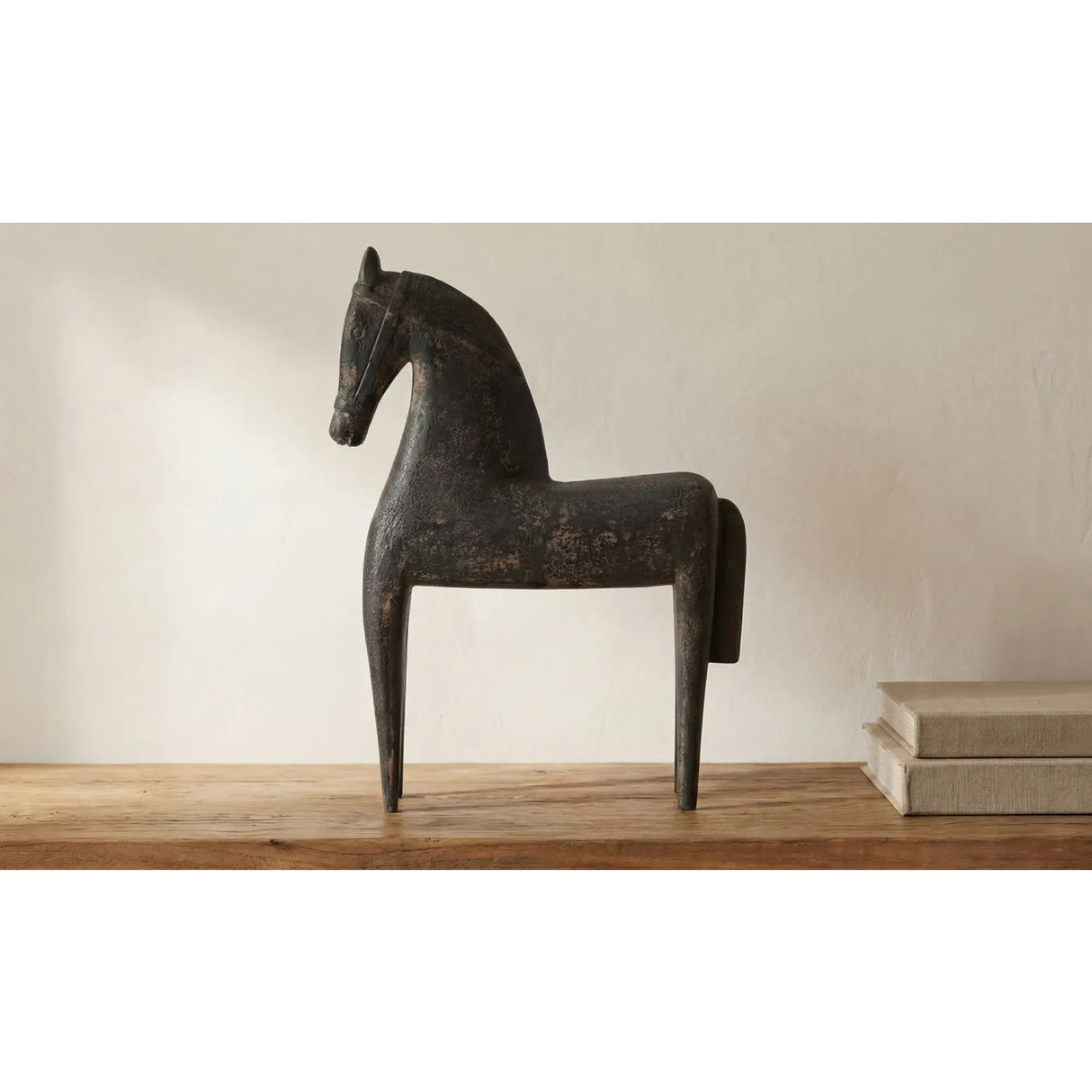   Modern European furniture - Black Wooden Horse Sculpture - www.oroa.com | Oroa.com
