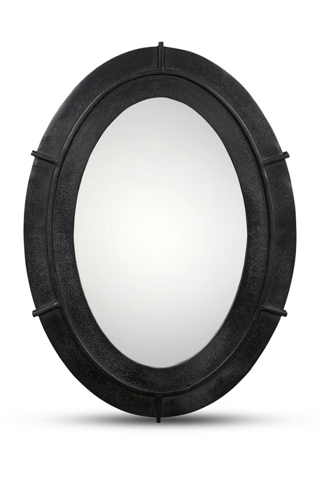  Modern European furniture - Aged Black Oval Mirror - www.oroa.com | Oroa.com