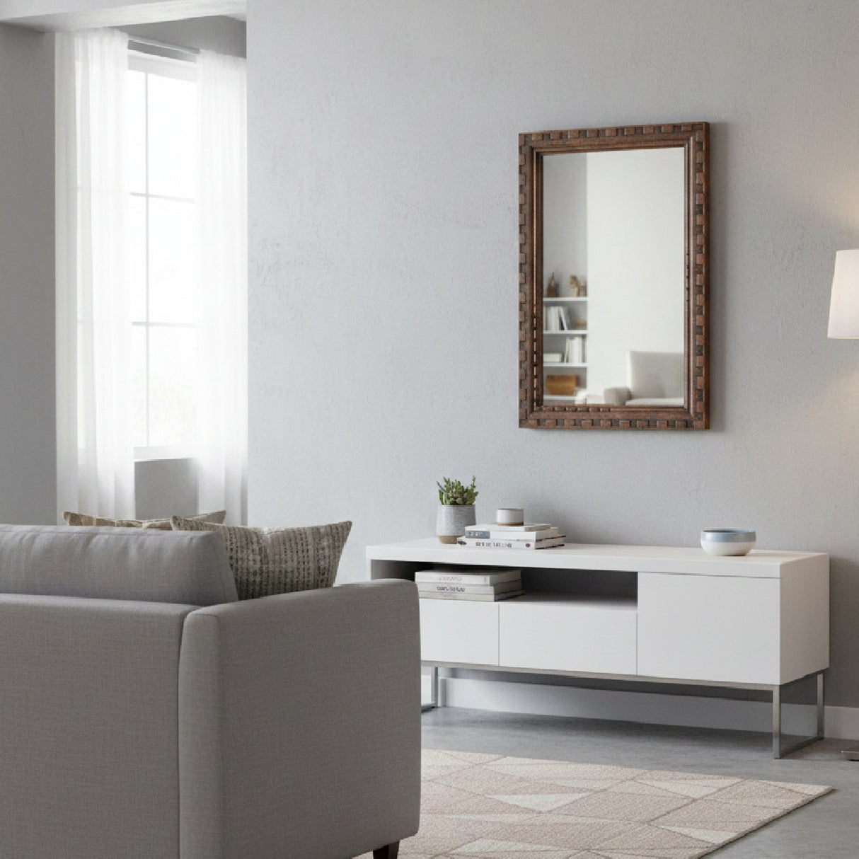   Modern European furniture - Brown Mango Wood Mirror - www.oroa.com | Oroa.com