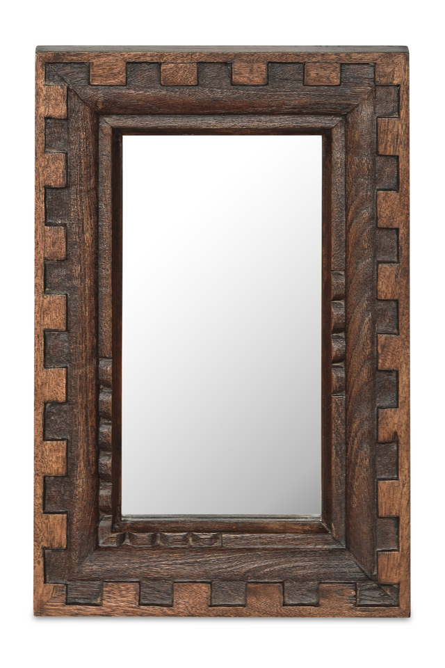 Modern European furniture - Brown Mango Wood Mirror - www.oroa.com